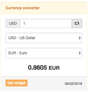 Install currency converter widget orange