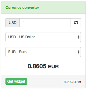Install currency converter widget green