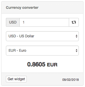 Install currency converter widget grey