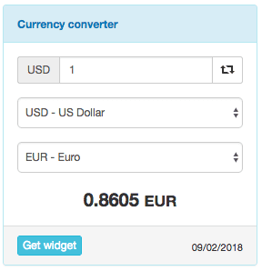 Install currency converter widget light blue