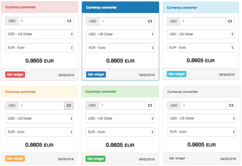 Currency converter widgets styles.